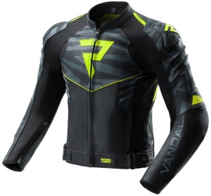REBELHORN VANDAL II FLUO YELLOW KURTKA MOTOCYKLOWA SKÓRZANA 