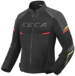 SECA AIRFLOW III BLACK RED FLUO KURTKA MOTOCYKLOWA TEKSTYLNA 