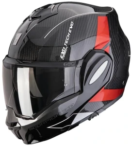 SCORPION EXO-TECH EVO CARBON CAD BLACK RED KASK MOTOCYKLOWY SZCZĘKOWY