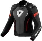 REV'IT XENA 4 PRO BLACK RED KURTKA MOTOCYKLOWA SKÓRZANA