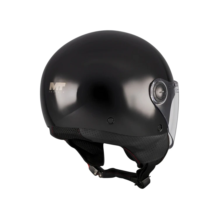 MT HELMETS STREET S PURE BLACK KASK MOTOCYKLOWY OTWARTY JET 3