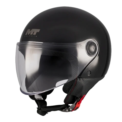 MT HELMETS STREET S PURE BLACK KASK MOTOCYKLOWY OTWARTY JET