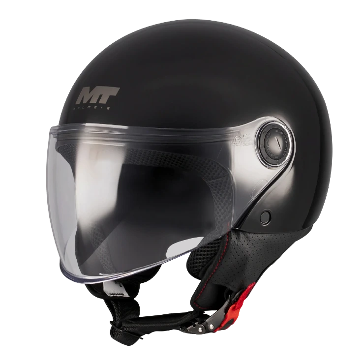 MT HELMETS STREET S PURE BLACK KASK MOTOCYKLOWY OTWARTY JET