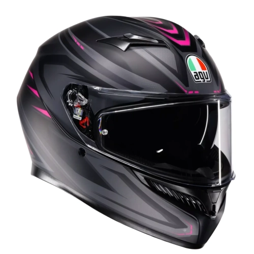 AGV K3 SYTH MATT BLACK PINK KASK MOTOCYKLOWY INTEGRALNY.webp