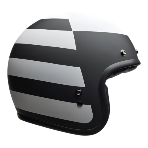 BELL CUSTOM 500 PARLOR MATTE BLACK WHITE KASK MOTOCYKLOWY OTWARTY 4.png