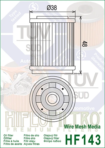  Filtr oleju Hiflofiltro HF143
