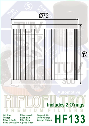 Filtr oleju Hiflofiltro HF133