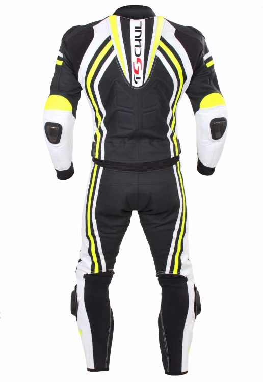 Kombinezon skórzany TSCHUL 555 Black/White/Fluo