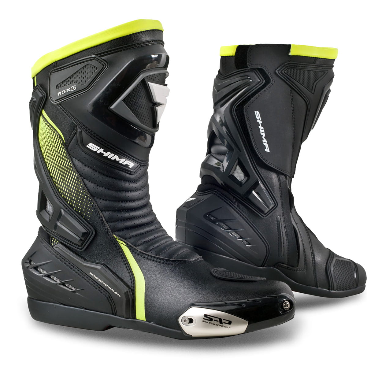 BUTY MOTOCYKLOWE SPORTOWE SHIMA RSX-6 FLUO ŻÓŁTE (41)