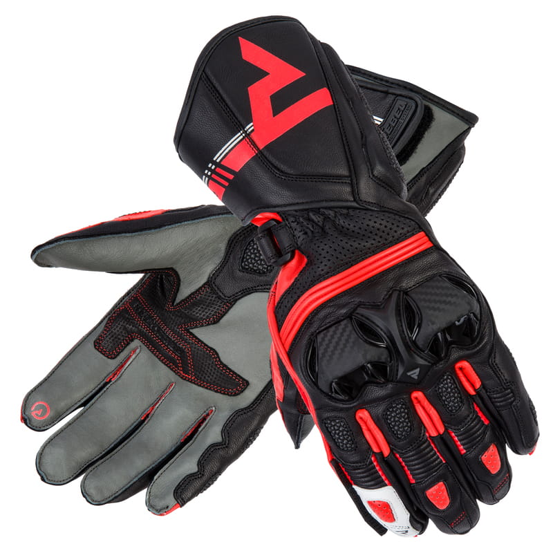 Rękawice Rebelhorn ST Long Black/Grey/Flo Red (S)
