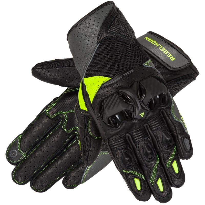 Rękawice Rebelhorn Flux II Black/Flo Yellow (S)