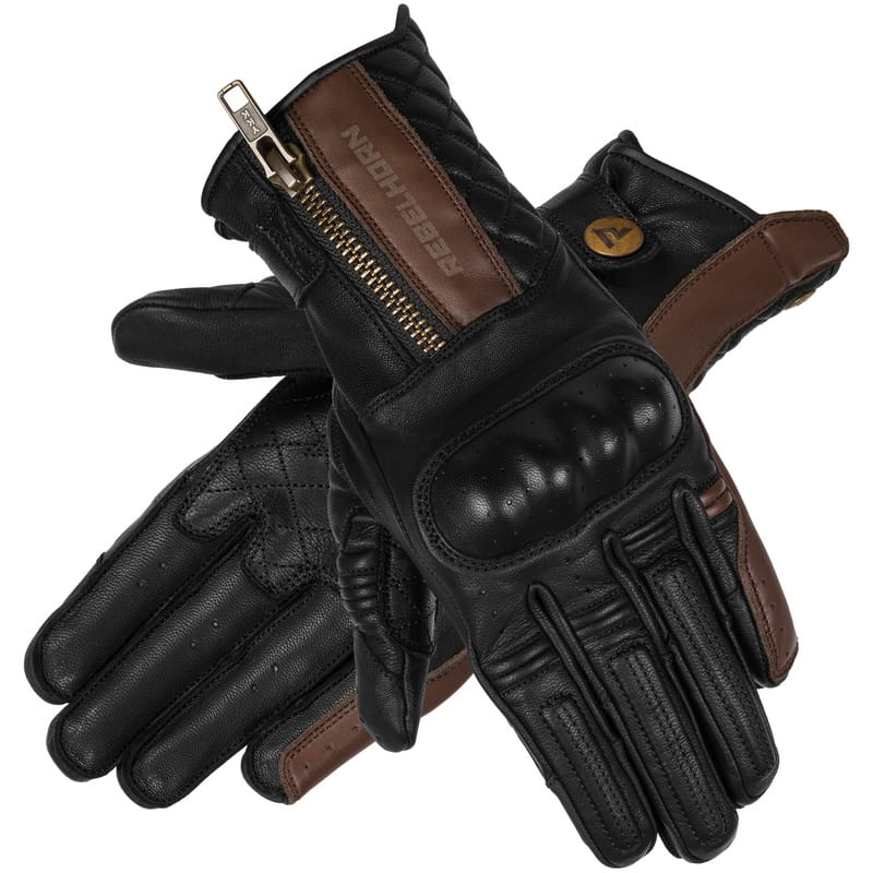 Rękawice skórzane REBELHORN HUNTER LADY VINTAGE BROWN (S)