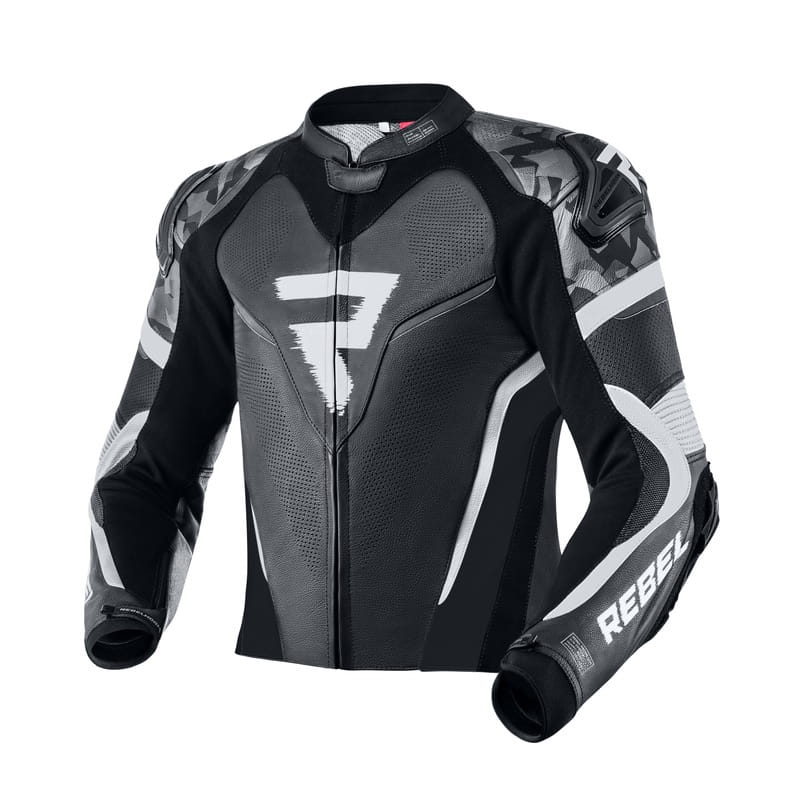 Kurtka Skórzana Rebelhorn Rebel Black/White (46)