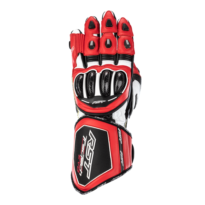 RST TRACTECH EVO 4 RĘKAWICE MOTOCYKLOWE SKÓRZANE FLUO RED (L)