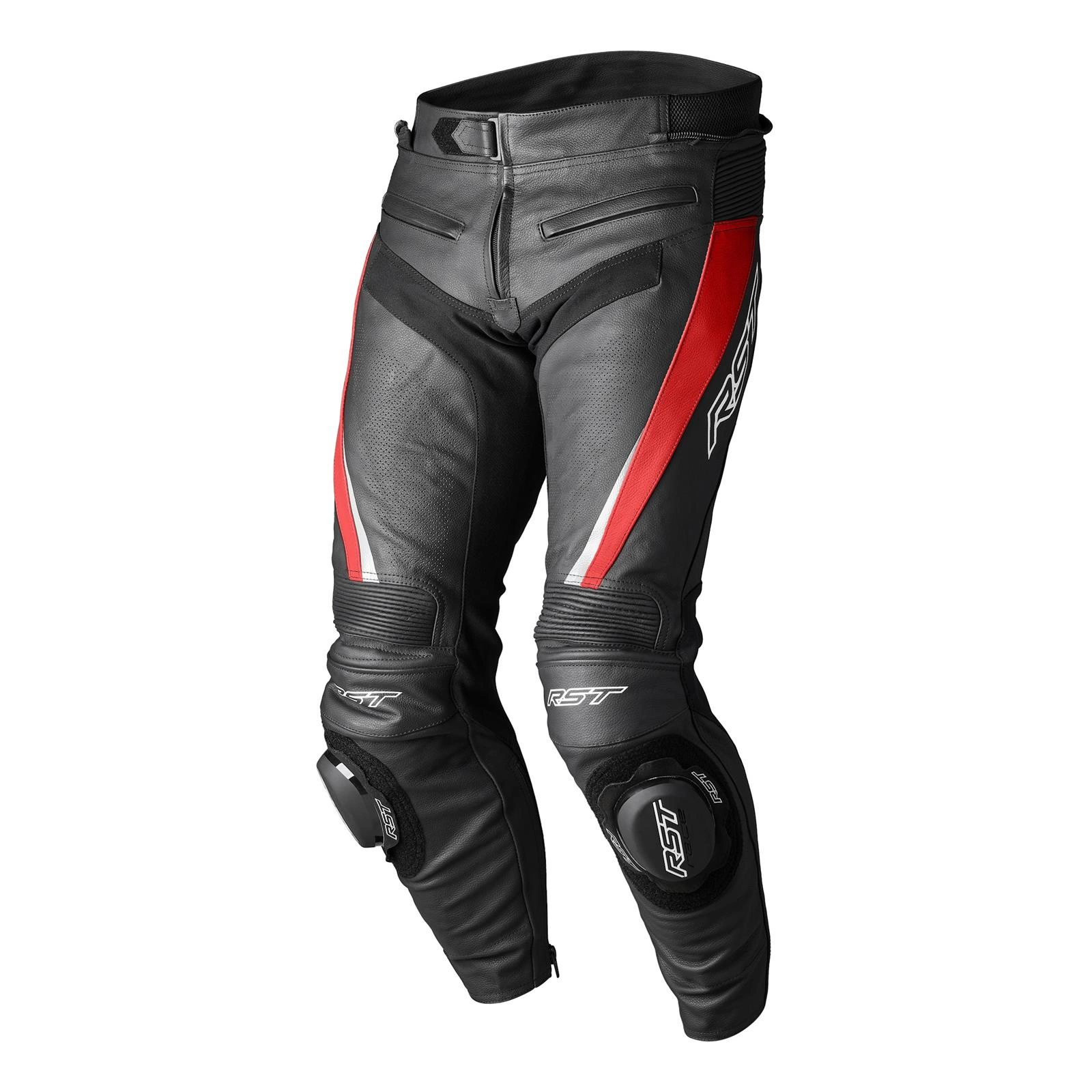 RST TRACTECH EVO 5 SPODNIE MOTOCYKLOWE SKÓRZANE BLACK RED (L)