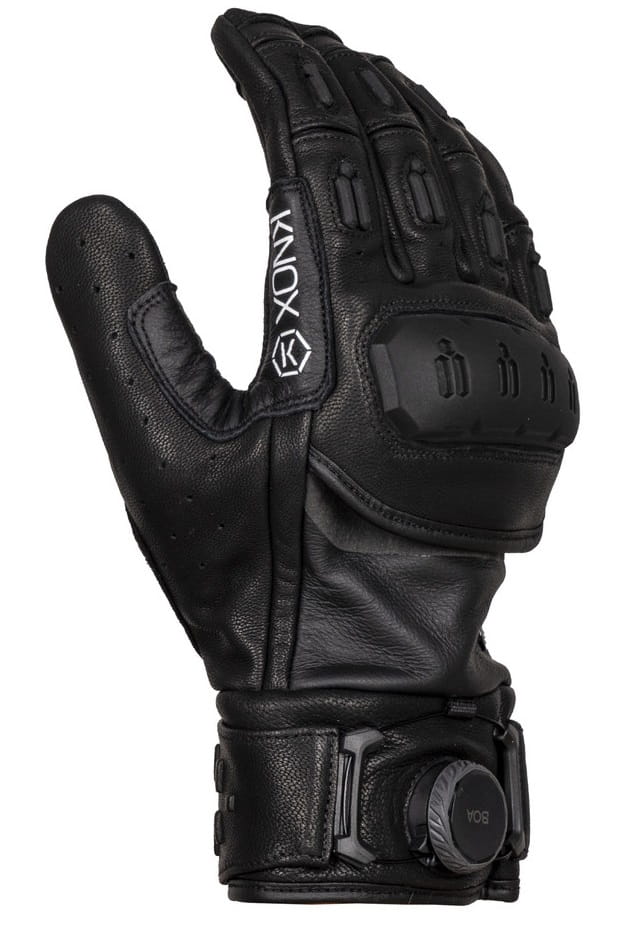 RĘKAWICE MOTOCYKLOWE KNOX ORSA LEATHER MK3 CZARNE MĘSKIE (L)