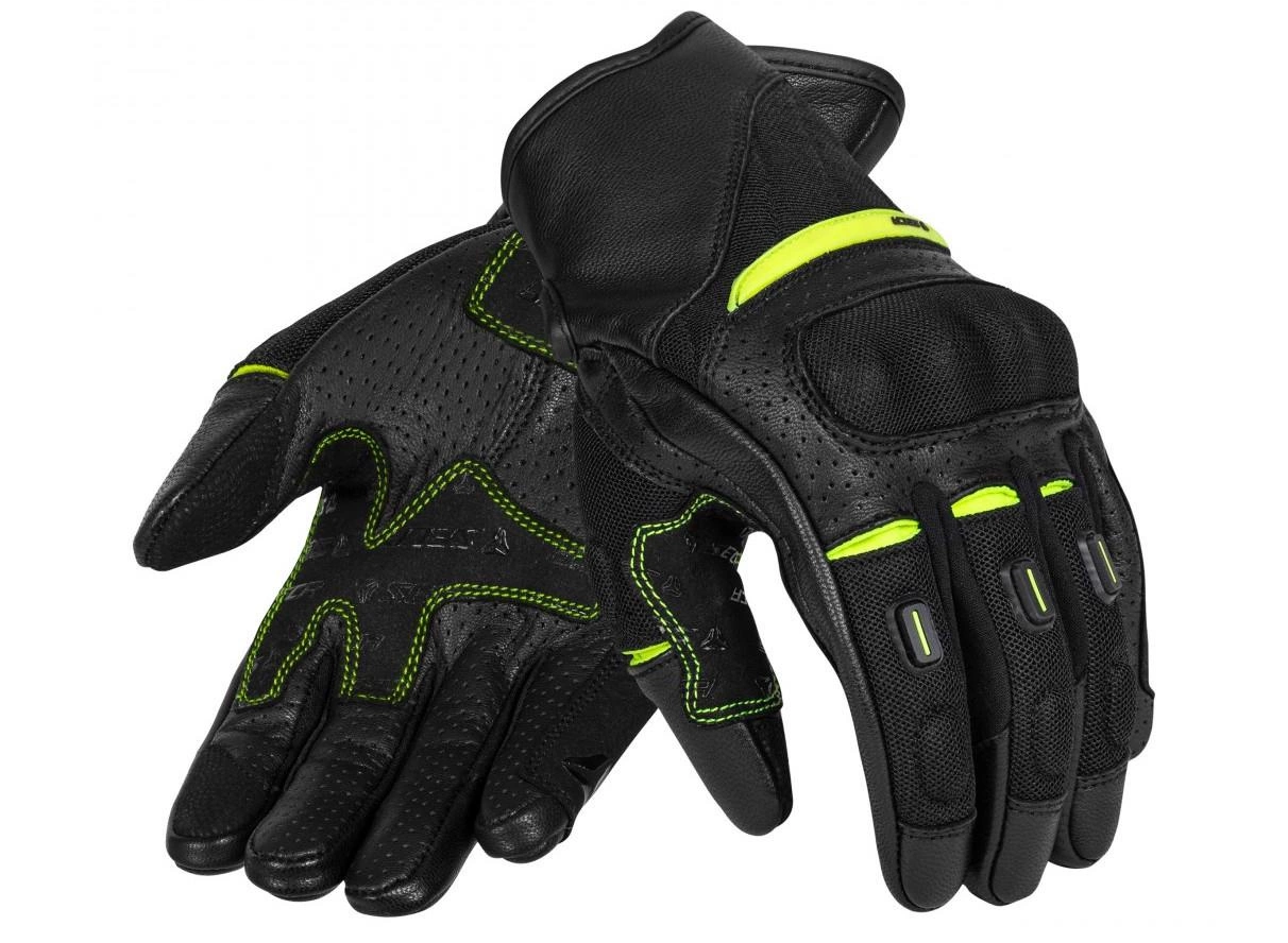 SECA AXIS MESH II RĘKAWICE MOTOCYKLOWE MĘSKIE KRÓTKIE FLUO ZÓŁTE (3XL)