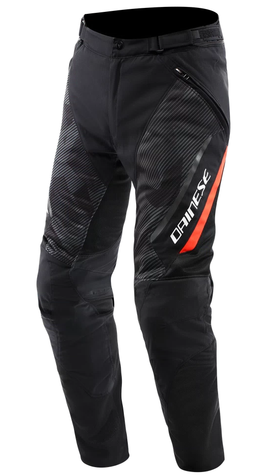 DAINESE DRAKE 2 SUPER AIR TEX SPODNIE MOTOCYKLOWE MĘSKIE CZARNE CZERWONE (46)
