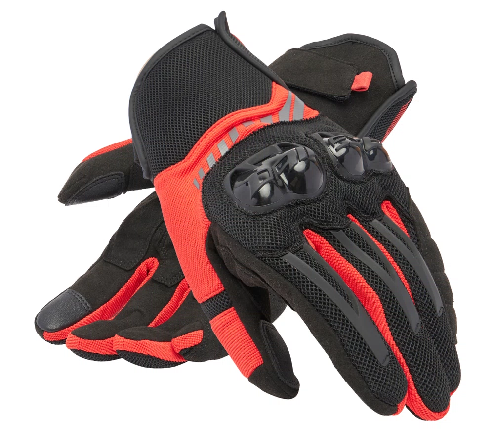 DAINESE MIG 3 AIR RĘKAWICE MOTOCYKLOWE UNISEX CZARNE CZERWONE (L)
