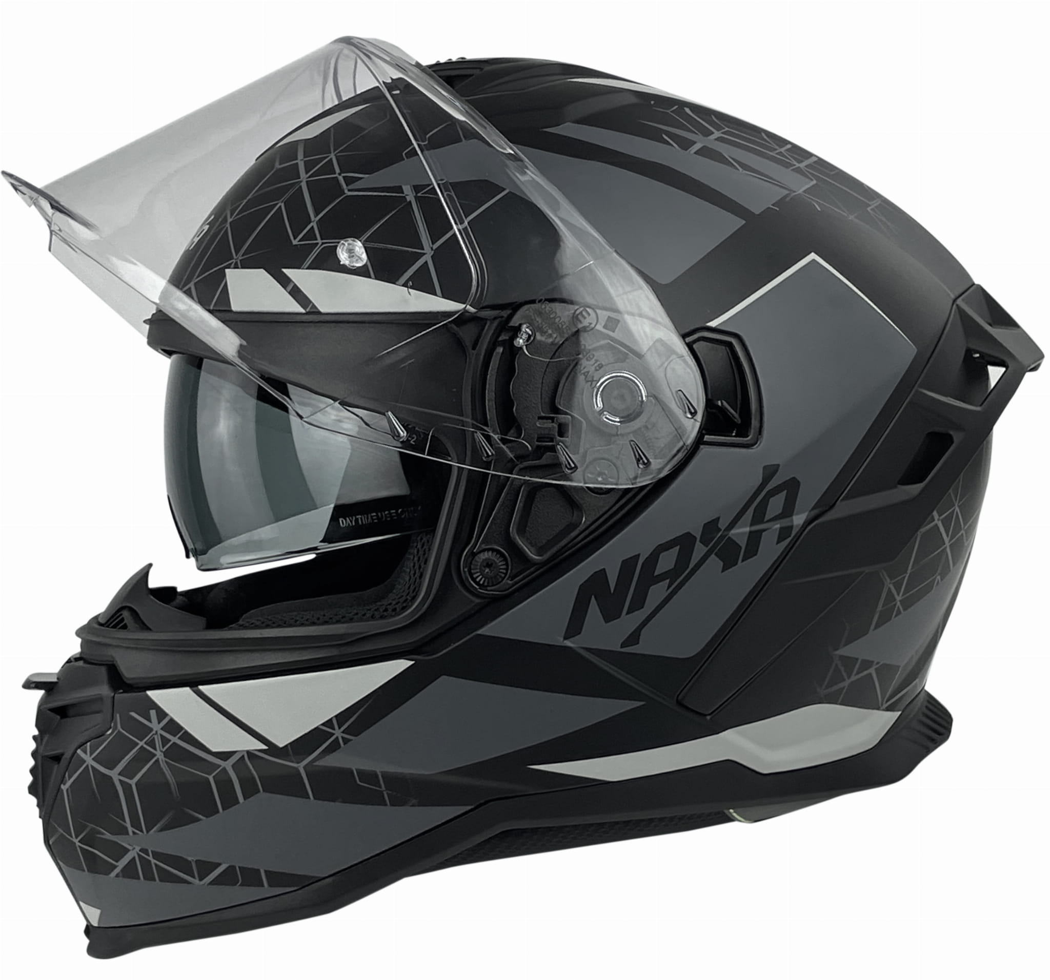 NAXA F32 KASK MOTOCYKLOWY INTEGRALNY MATOWY CZARNY SZARY (S)
