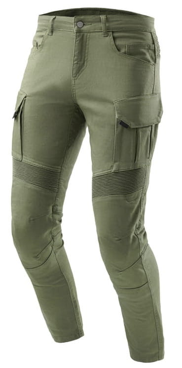 OZONE FASTER TAPERED FIT OLIVE JEANSY MOTOCYKLOWE MĘSKIE ZIELONE (28, 32)