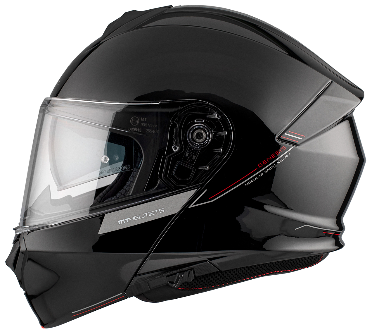 MT GENESIS SV SOLID BLACK KASK MOTOCYKLOWY SZCZĘKOWY (L)