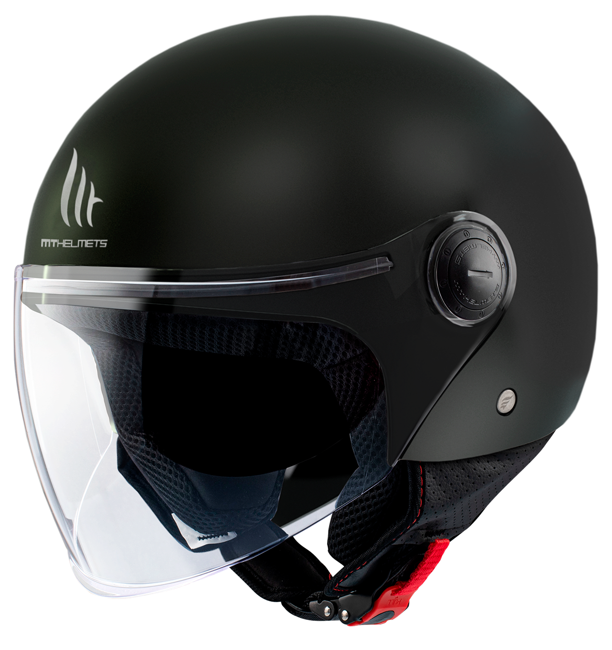 MT STREET S BLACK MATT KASK MOTOCYKLOWY OTWARTY JET (M)