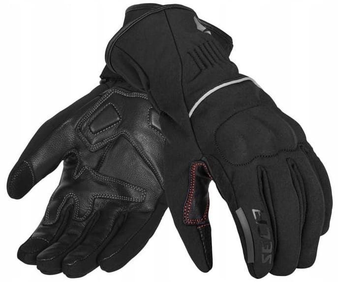 SECA POLAR II BLACK RĘKAWICE MOTOCYKLOWE MĘSKIE CZARNE ZIMOWE (3XL)