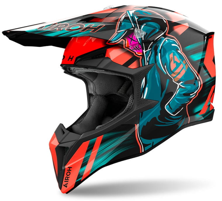AIROH WRAAAP CYBER ORANGE GLOSS KASK MOTOCYKLOWY CROSS ENDURO (L)