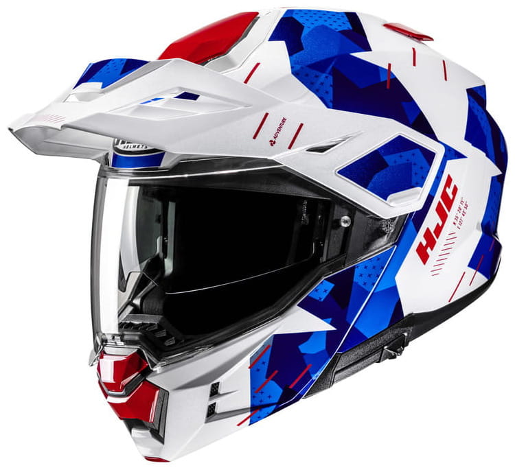 HJC I80 ROKI WHITE BLUE KASK MOTOCYKLOWY SZCZĘKOWY (L)