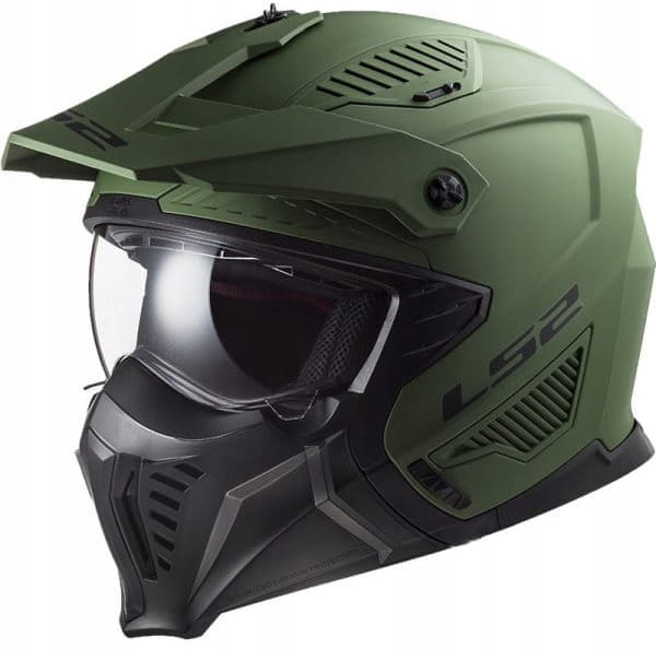 LS2 OF606 DRIFTER SOLID MATT MILI GREEN- 06 KASK MOTOCYKLOWY SZCZĘKOWY (L)