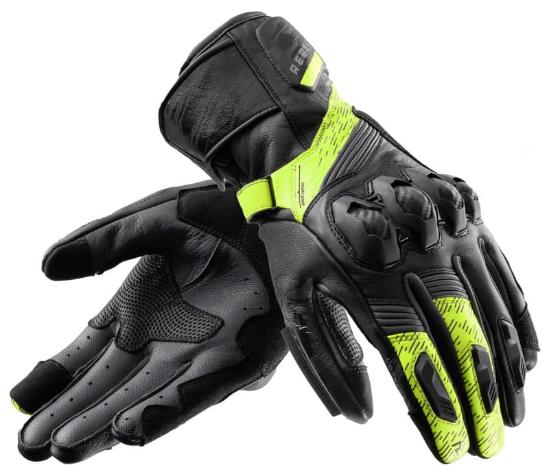 REBELHORN VIPER BLACK GREY FLUO RĘKAWICE MOTOCYKLOWE MĘSKIE SKÓRZANE (3XL)