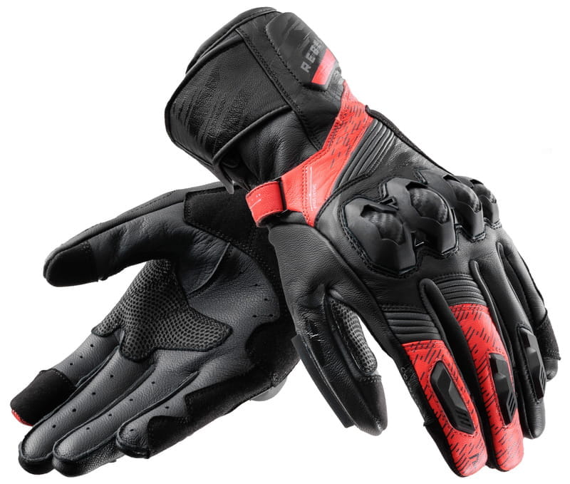 REBELHORN VIPER BLACK GREY RED RĘKAWICE MOTOCYKLOWE MĘSKIE SKÓRZANE (3XL)