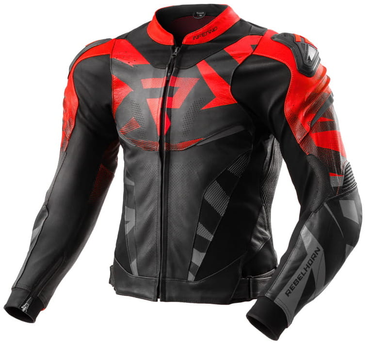 REBELHORN INFERNO RED FLUO KURTKA MOTOCYKLOWA SKÓRZANA (52)