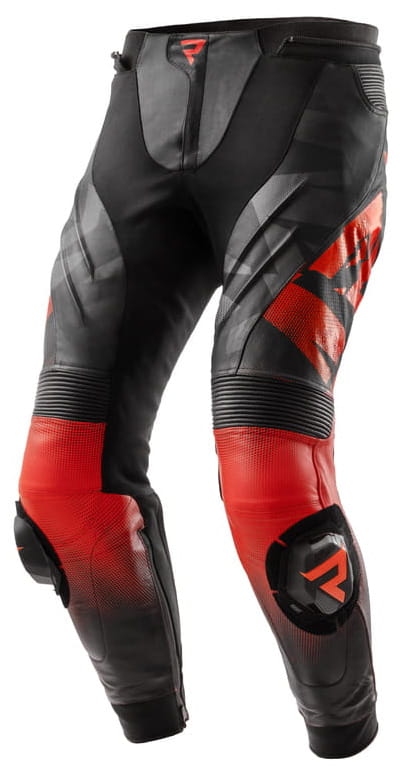 REBELHORN INFERNO RED FLUO SPODNIE MOTOCYKLOWE SKÓRZANE (46)