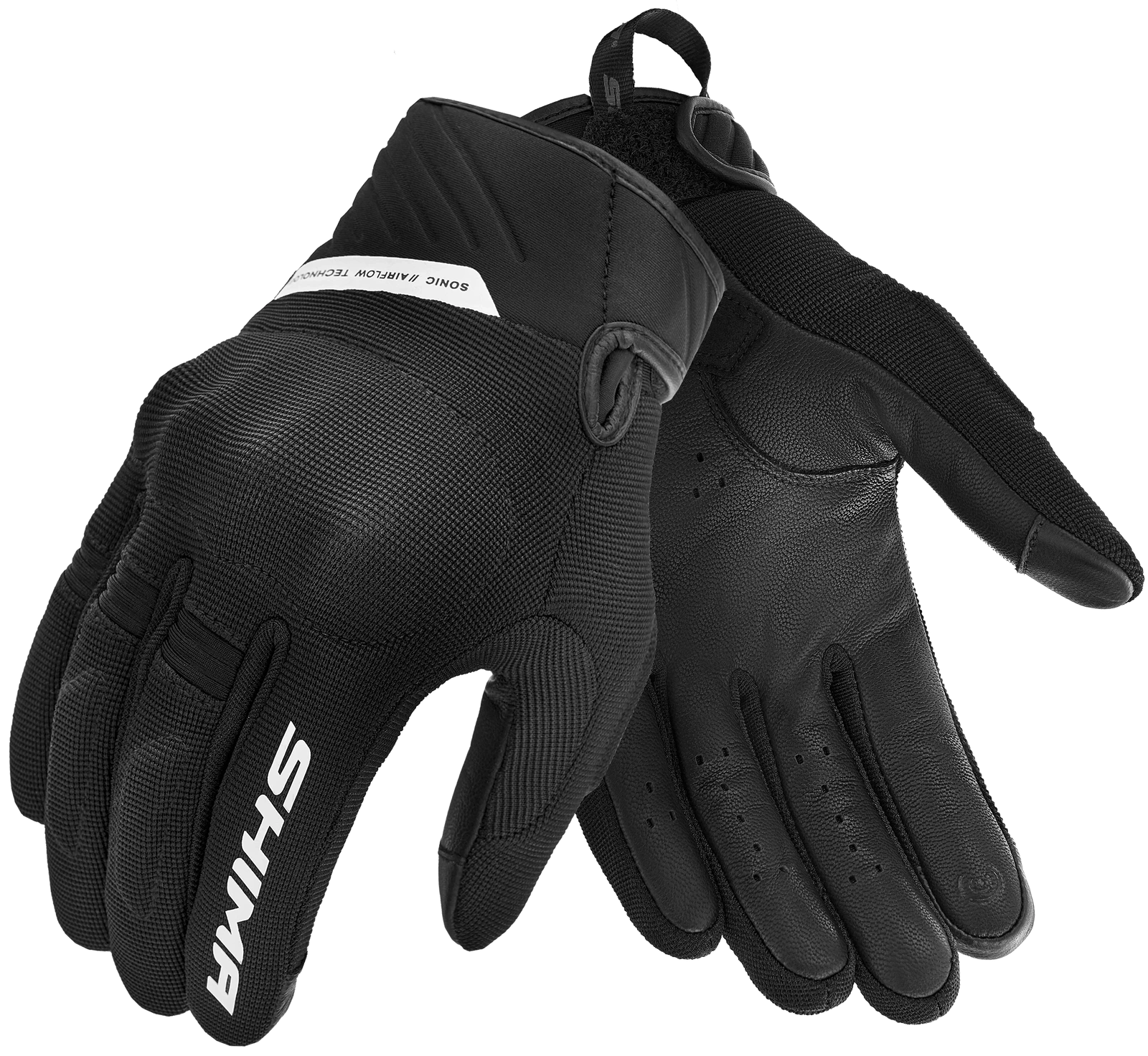 SHIMA SONIC BLACK WHITE RĘKAWICE MOTOCYKLOWE MĘSKIE KRÓTKIE (3XL)