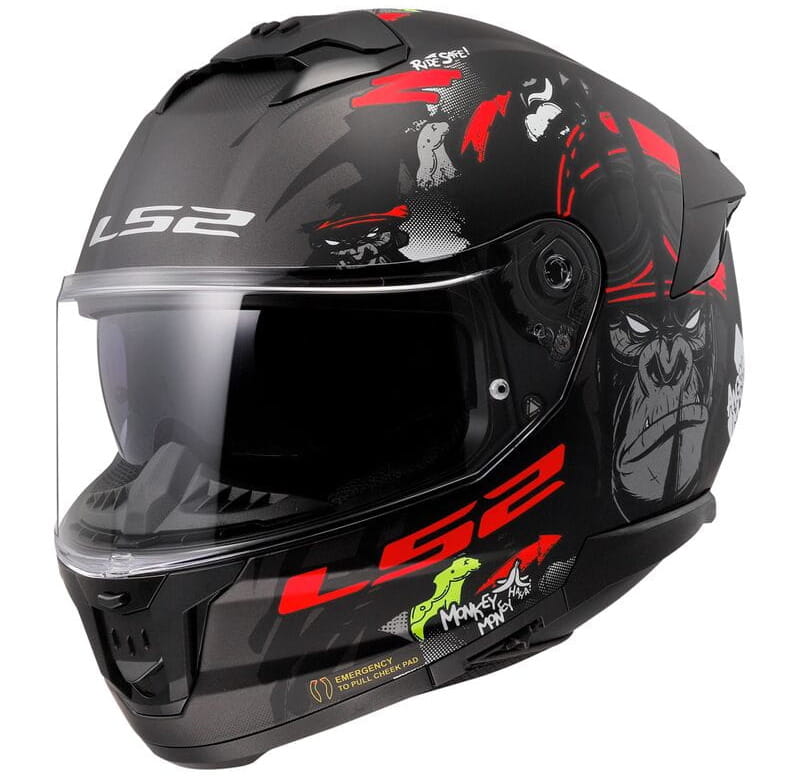 LS2 FF808 STREAM II ANGRY MONKEY B.RED-06 KASK MOTOCYKLOWY INTEGRALNY (L)