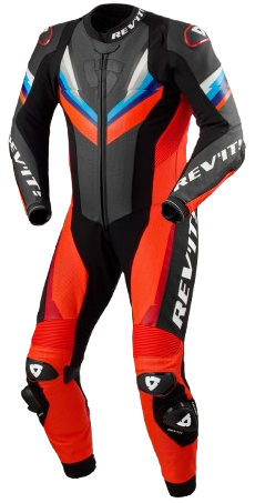 REV'IT QUANTUM 3 1PC NEON RED BLACK KOMBINEZON MOTOCYKLOWY JEDNOCZĘŚCIOWY (48)