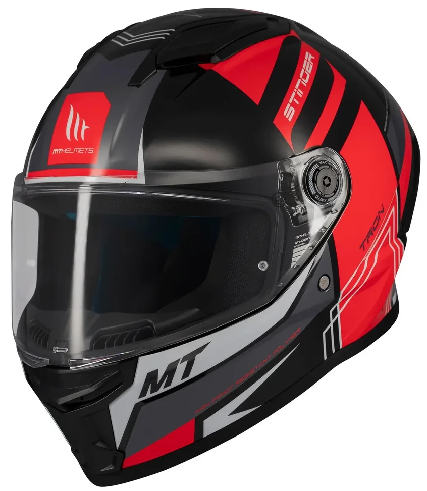 MT HELMETS STINGER 2 TRON B15 BLACK RED KASK MOTOCYKLOWY (L)