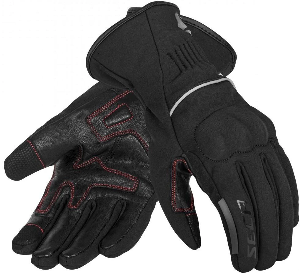 SECA POLAR II BLACK RĘKAWICE MOTOCYKLOWE DAMSKIE CZARNE ZIMOWE (L)
