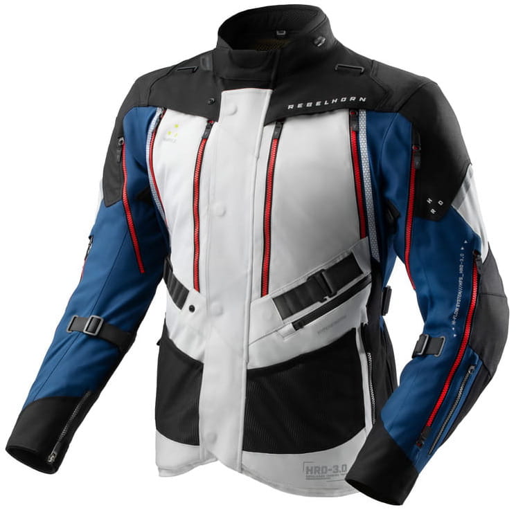 REBELHORN HARDY 3.0 BLUE GREY RED KURTKA MOTOCYKLOWA TEKSTYLNA (3XL)