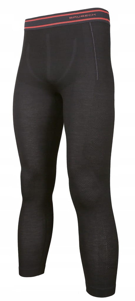 BRUBECK ACTIVE WOOL MEN BLACK SPODNIE TERMOAKTYWNE MĘSKIE (L)