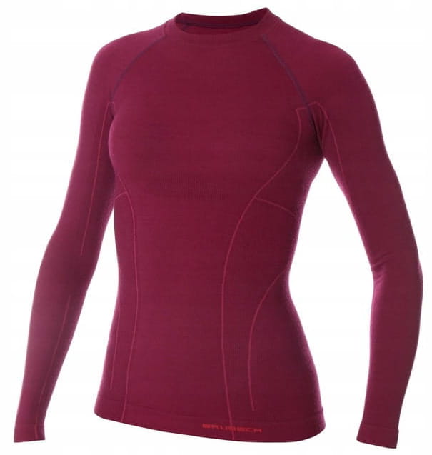 BRUBECK ACTIVE WOOL LS LADY ŚLIWKOWA KOSZULA TERMOAKTYWNA DAMSKA (L)