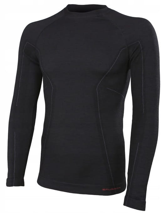 BRUBECK ACTIVE WOOL LS MEN BLACK KOSZULA TERMOAKTYWNA MĘSKA (L)