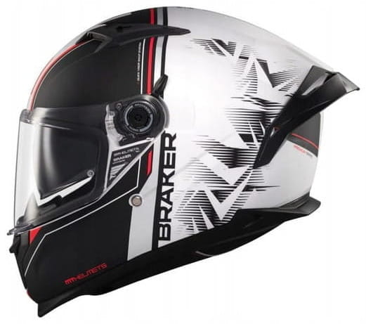 MT HELMETS BRAKER SV CHARM A1 BLACK WHITE MATT KASK MOTOCYKLOWY (L)