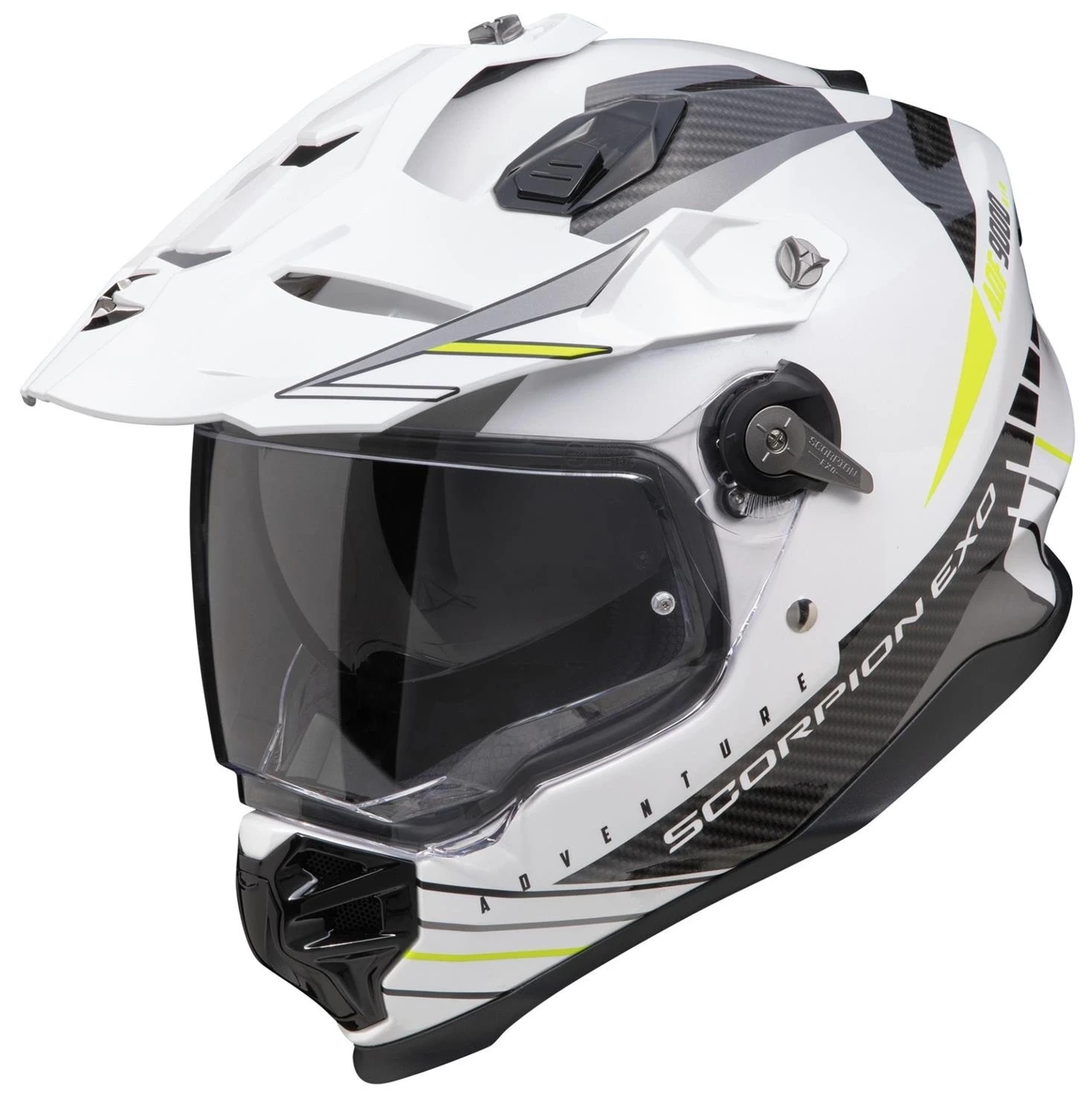 SCORPION ADF-9000 AIR FEAT WHITE YELLOW KASK MOTOCYKLOWY INTEGRALNY (S)