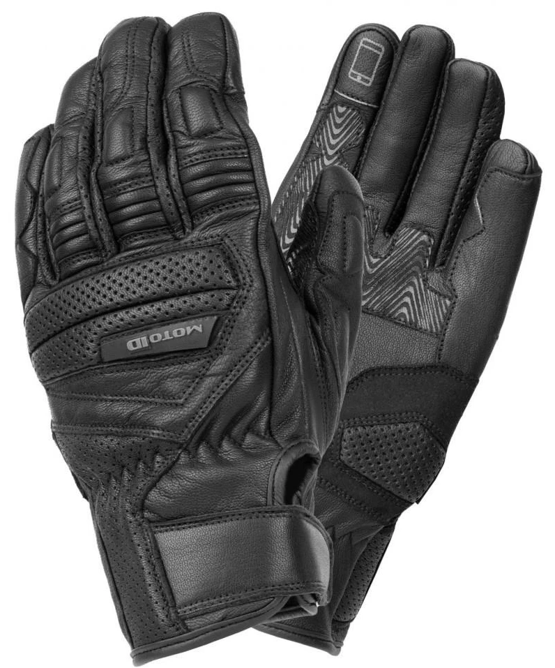MOTOID ALPHA BLACK RĘKAWICE MOTOCYKLOWE KRÓTKIE MIEJSKIE (3XL)