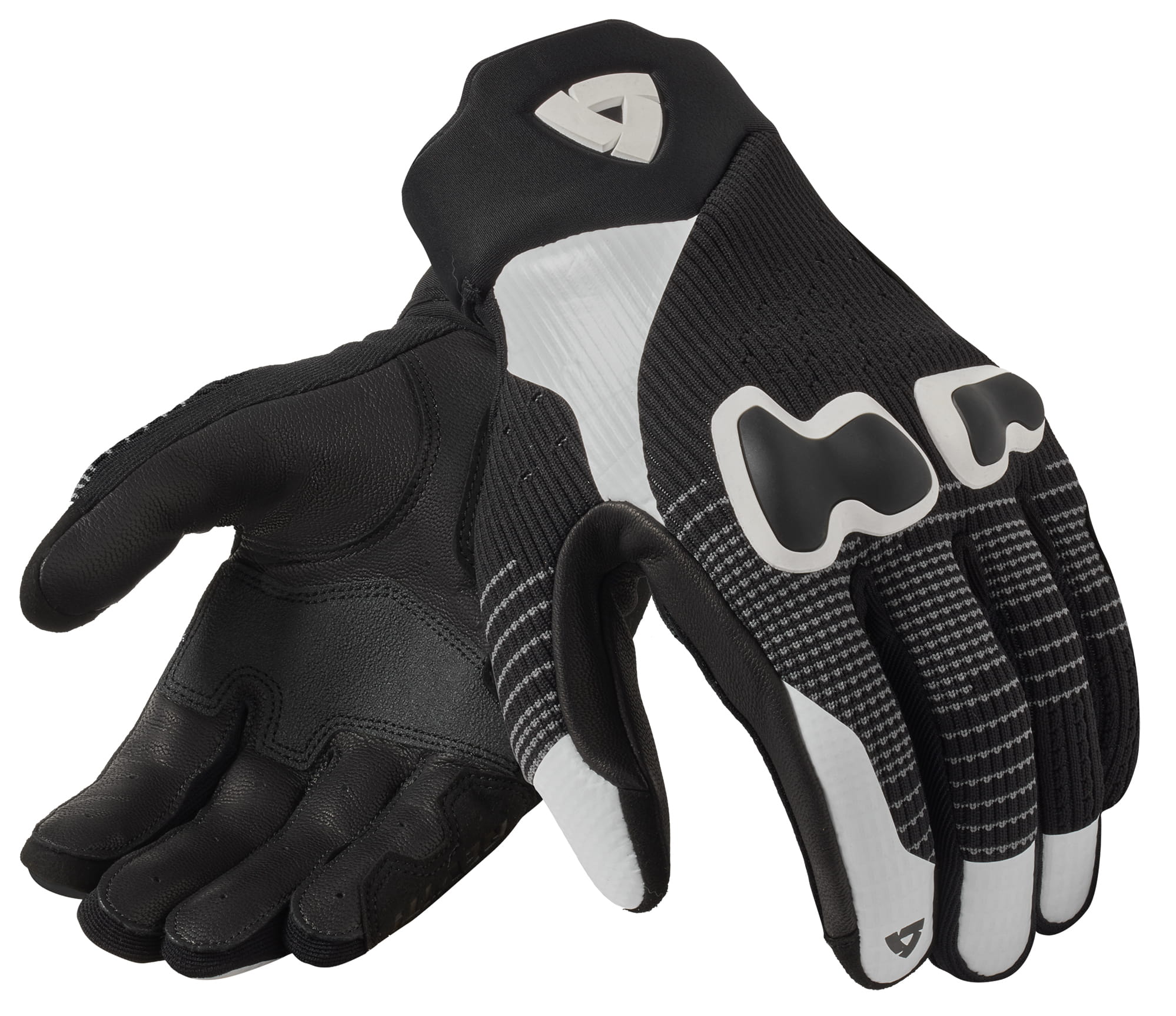 REV'IT KINETIC 2 BLACK WHITE RĘKAWICE MOTOCYKLOWE KRÓTKIE (3XL)