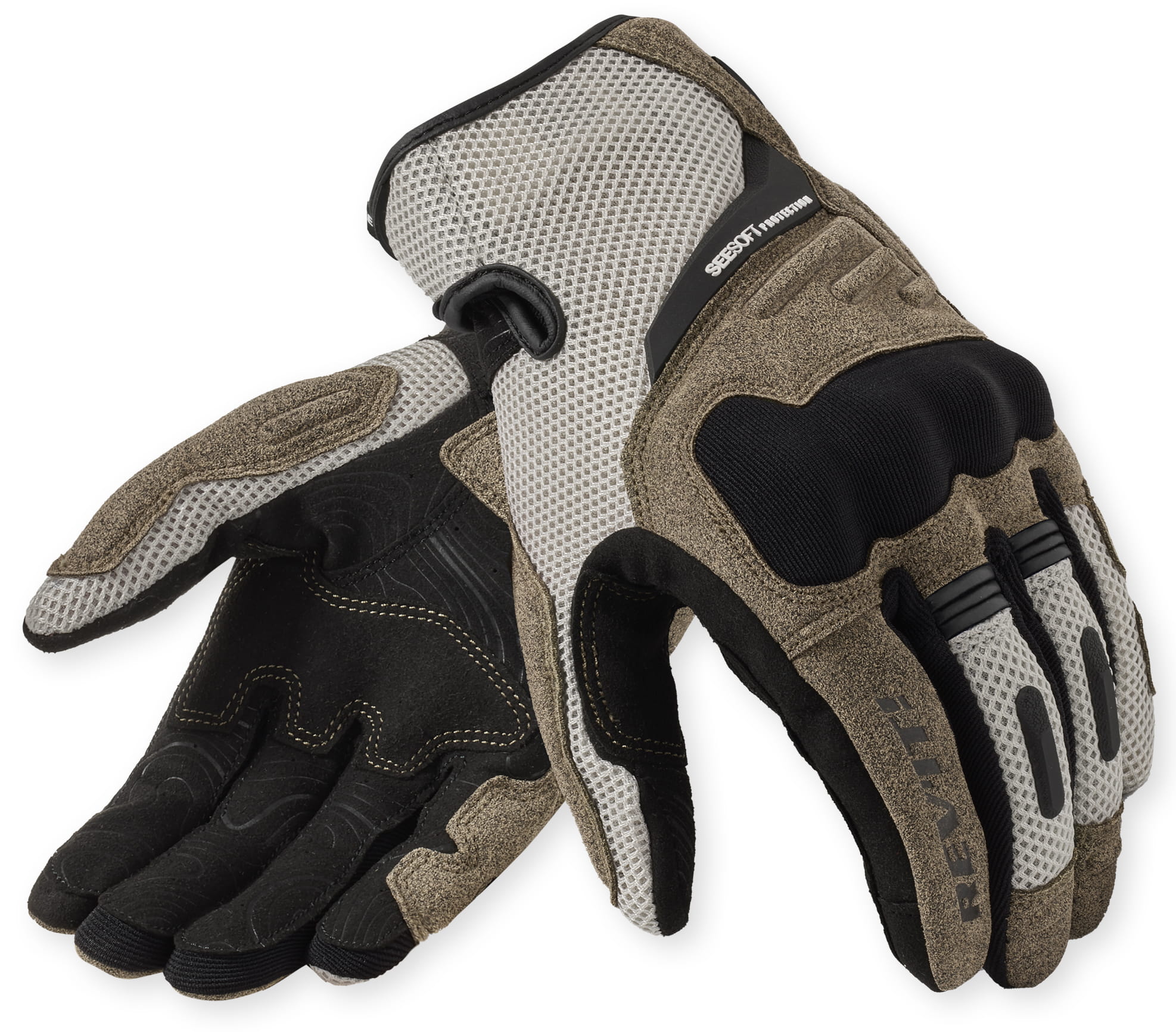 REV'IT CAVERN SAND BLACK RĘKAWICE MOTOCYKLOWE KRÓTKIE (3XL)