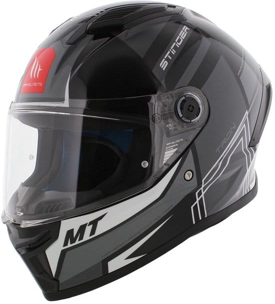 MT HELMETS STINGER 2 TRON B12 BLACK GREY KASK MOTOCYKLOWY (S)